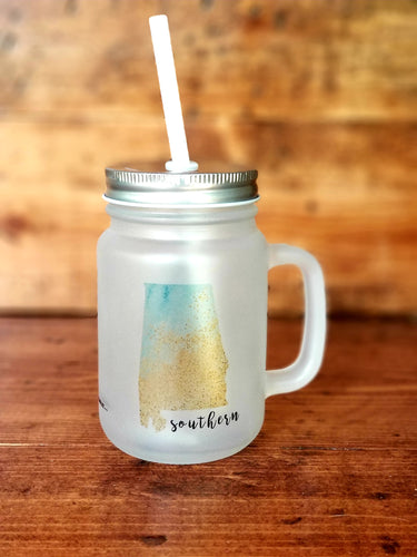 Southern Frosted Mason Jar