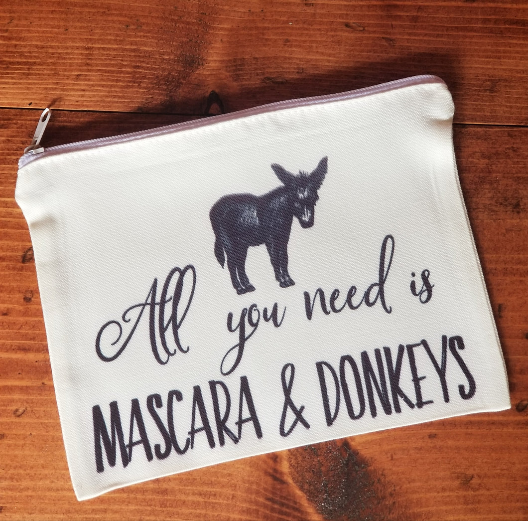 Mascara & Donkeys Makeup Bag