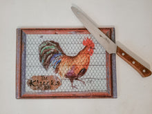 Personalized Rooster Glass Cutting Board