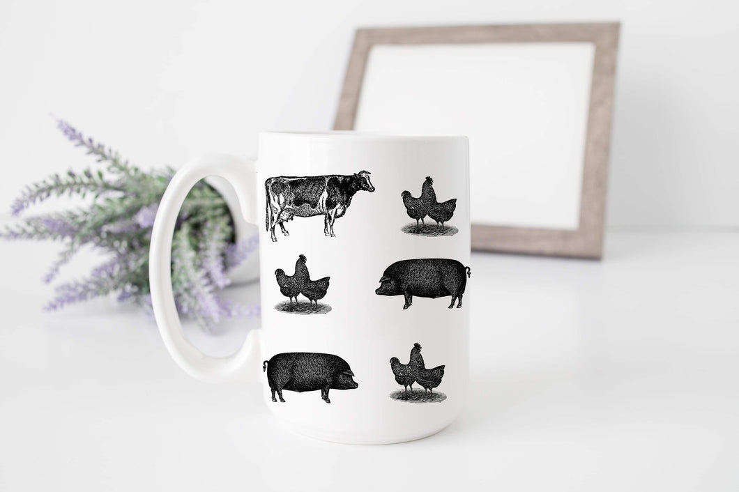 Vintage Farm Animal Mug