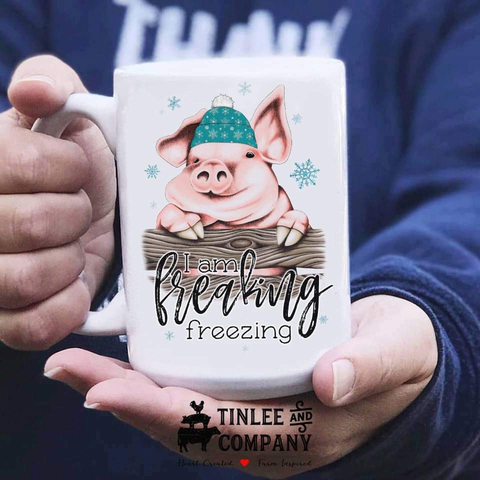 Freaking Freezing- Pig Mug