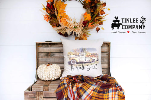 Fall Y'all Vintage Truck  Pillow Cover